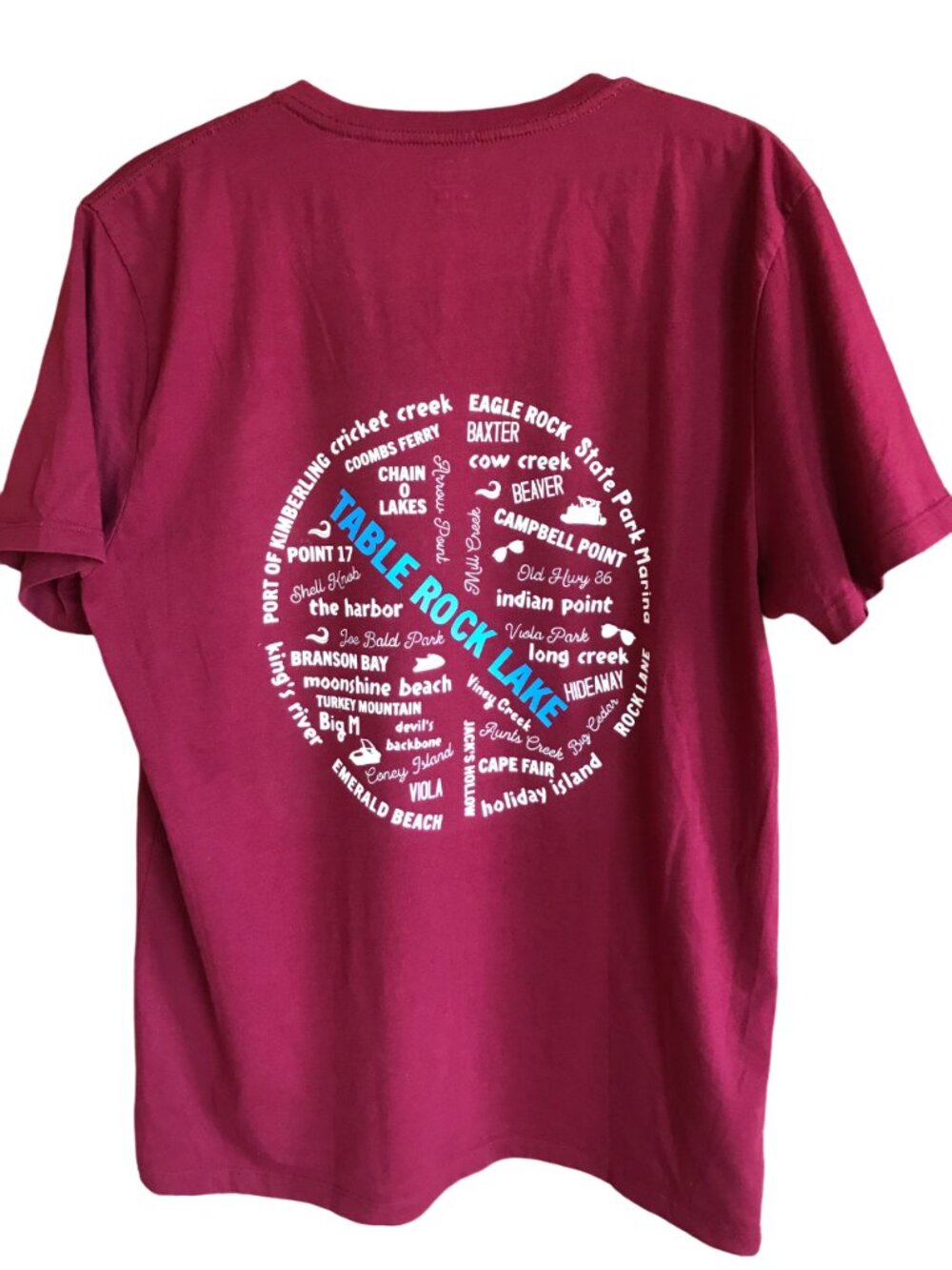Upcycled Table Rock Lake T-Shirt, Marinas & Landmarks Graphic, Size L-XL